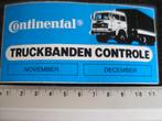 sticker Continental truckbanden controle banden, Verzenden, Zo goed als nieuw, Merk