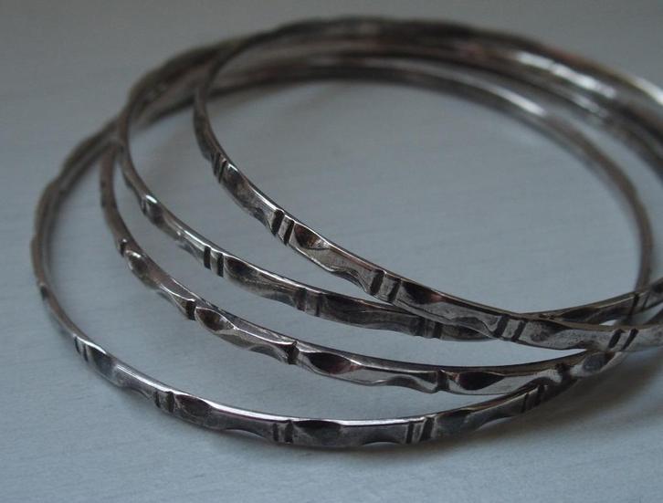 ZILVEREN RINKELARMBANDJES, Sieraden, Tassen en Uiterlijk, Antieke sieraden, Armband, Zilver, Verzenden