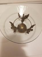 Vintage Bronzen glazen fruitschaal schaal met 3 Engelen, Verzenden, Brons