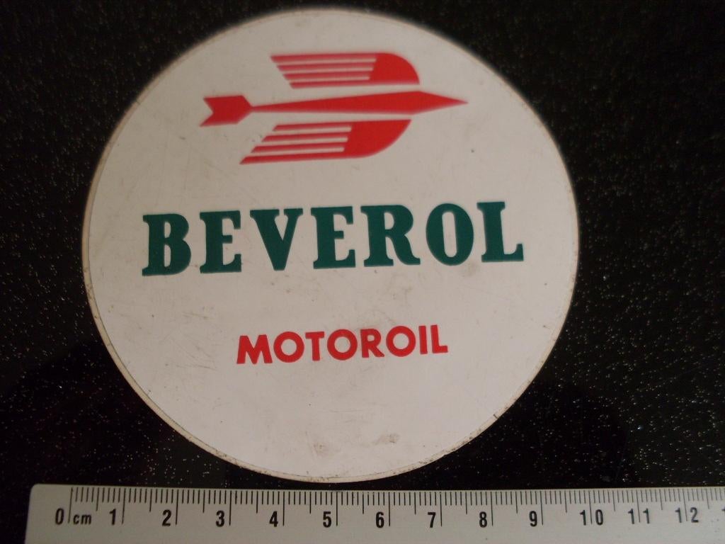 sticker beverol motoroil logo oil olie, Verzamelen, Verzenden, Zo goed als nieuw, Merk