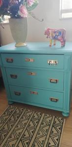 Ladenkast turquoise., Ophalen, Gebruikt, 100 tot 150 cm, 3 of 4 laden