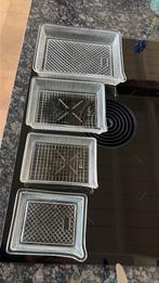 4 glazen ontwikkelschalen, Ophalen of Verzenden, Zo goed als nieuw