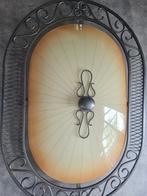 Vintage Plafondlamp Metaal/Glas, Ophalen, Gebruikt, Vintage, Glas