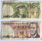 Poolse bankbiljetten van 50 en 100 Zloty (1988, gebruikt), Ophalen of Verzenden, Polen, Los biljet