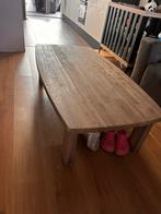 Massief houten salontafel 140x75cm, Huis en Inrichting, Tafels | Salontafels, Ophalen, Gebruikt, 100 tot 150 cm, Eikenhout