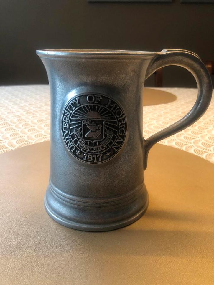 Vintage University of Michigan Tinnen Bierpul, Antiek en Kunst, Antiek | Tin, Ophalen of Verzenden
