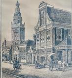 gravure: Monnikendam begin 1900, Eugen Rensburg, in lijst., Antiek en Kunst, Kunst | Etsen en Gravures, Ophalen of Verzenden