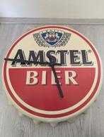 Vintage Amstel Bier Klok, Ophalen of Verzenden, Gebruikt, Analoog, Wandklok