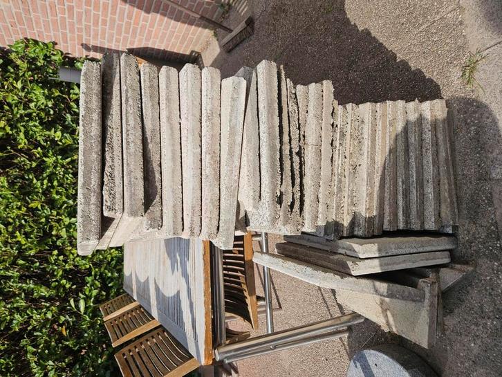 Grijs, 4040cm, Tuin en Terras, Tegels en Klinkers, Gebruikt, Terrastegels, Beton, Ophalen