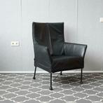 6x Montis Charly fauteuil zwart leder - zwart onderstel, Ophalen of Verzenden, Zo goed als nieuw, Leer