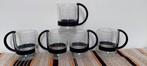 5 Bodum theeglazen met zwarte houders C. Jorgensen., Glas of Glazen, Ophalen of Verzenden, Overige stijlen, Glas