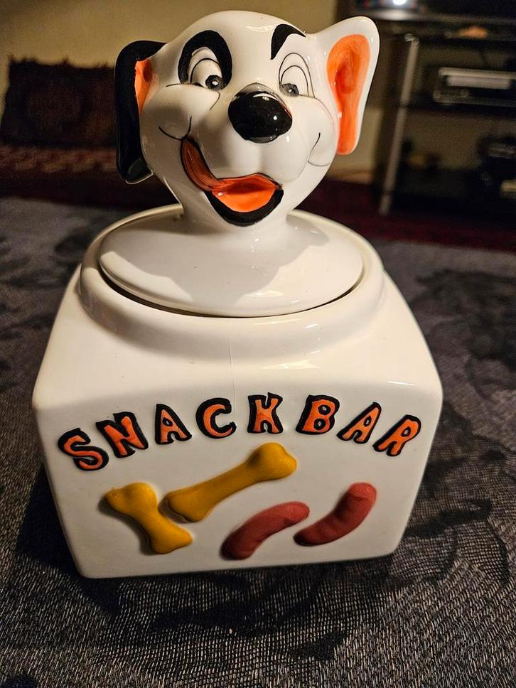 Vintage Snackbar Hond Koektrommel, Huis en Inrichting, Keuken | Keukenbenodigdheden, Gebruikt, Ophalen