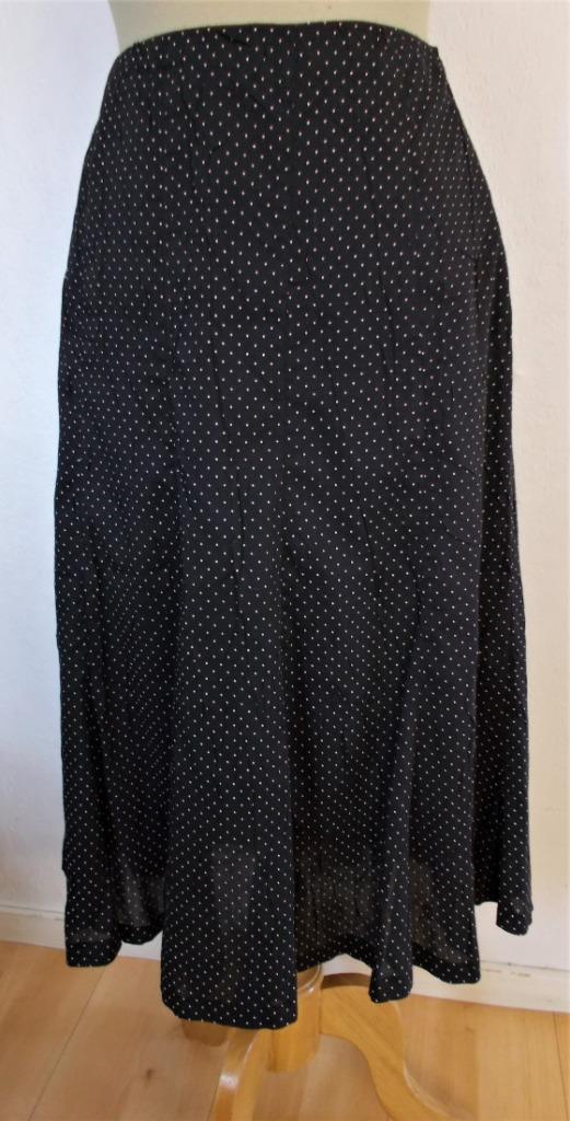Zwarte rok met fijne stippeltjes v Monique Brouns Belgium!38, Kleding | Dames, Rokken, Zo goed als nieuw, Maat 38/40 (M), Zwart