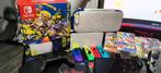 Switch Oled Splatoon Edition - Veel extra's - ZGN, Spelcomputers en Games, Zo goed als nieuw, Switch OLED, Ophalen, Met 3 controllers of meer