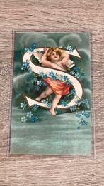 Oude ansichtkaart Jugendstil Reliëf Letter S alfabet 1909, Verzamelen, Ansichtkaarten | Themakaarten, Ophalen of Verzenden, Voor 1920