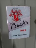 Antiek Beck's bier reclamebord van glas, Ophalen of Verzenden, Zo goed als nieuw