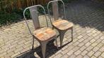 2 grijze tolix stoelen, Ophalen, Twee, Zo goed als nieuw, Grijs