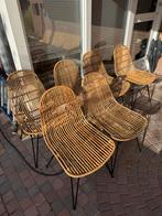 6 Riet Stoelen - Doe een bod!, Ophalen, Gebruikt, Bruin, Riet of Rotan