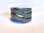 Ring zilver 925 steentjes zirkonia, Ophalen of Verzenden, Zo goed als nieuw, 17 tot 18, Dame