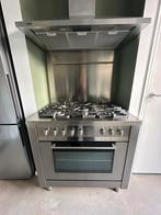 Bosch Solitaire 5-pits gasfornuis + Bosch afzuigkap RVS, 60 cm of meer, Ophalen of Verzenden, Zo goed als nieuw, Gas