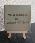 Tegeltje met stander spreuk kado, Ophalen of Verzenden, Nieuw