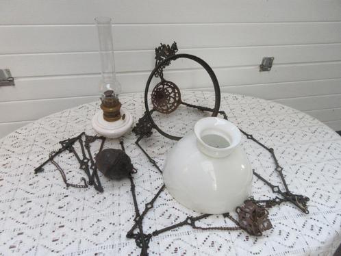hanglamp - olielamp - petroleumlamp met contragewicht, Antiek en Kunst, Antiek | Lampen, Ophalen