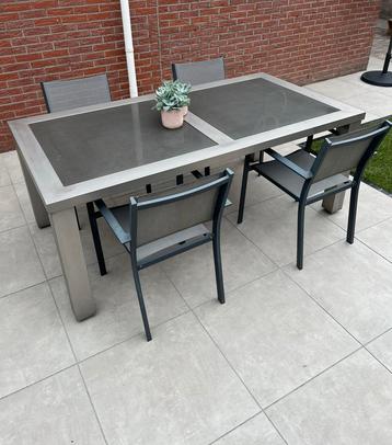 Rvs tuinset / tuintafel / terras beschikbaar voor biedingen