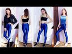 American Apparel Disco Leggings, Blauw Glitter, Kleding | Dames, Lang, Blauw, Maat 42/44 (L), Zo goed als nieuw
