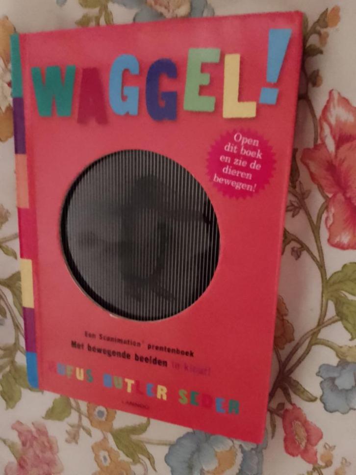 Boek waggel met beweegbare prent, Boeken, Prentenboeken en Plaatjesalbums, Gelezen, Ophalen of Verzenden