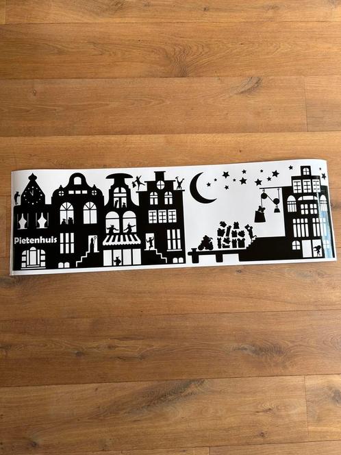 Herbruikbare raamsticker sinterklaas pietenhuis en havendok, Diversen, Sinterklaas, Nieuw, Ophalen of Verzenden