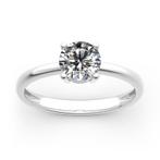 10k Witgoud ring met 1ct moissanite (graveert), Sieraden, Tassen en Uiterlijk, Ringen, Wit, Nieuw, Ophalen of Verzenden, 17 tot 18
