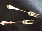 2 zilveren vleesvorkjes van Frank Pluut ca. 1900, Ophalen of Verzenden, Zilver