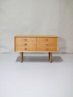 Dubbele ladekast Brouer eiken Deens vintage, Ophalen, 100 tot 150 cm, -, Eikenhout