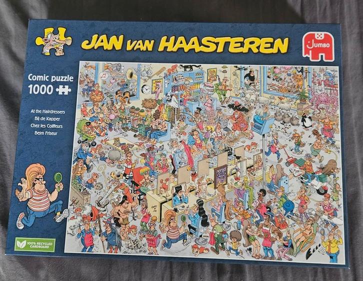 Jan van Haasteren - Bij de Kapper - 1000 stukjes, Huis en Inrichting, Stoelen, Zo goed als nieuw, Ophalen of Verzenden