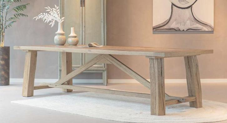 Prachtige Oud Eiken robuuste, stoere & unieke Kloostertafels, Huis en Inrichting, Tafels | Eettafels, Nieuw, 100 tot 150 cm, 200 cm of meer