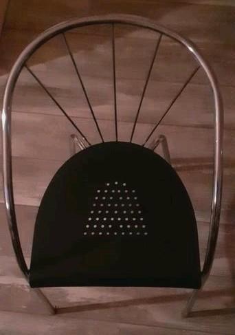 Retro stoelen Vintage chroom zwarte zitting zsm Ophalen beschikbaar voor biedingen