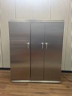 Luxe RVS Boretti Koelkast + Wijnklimaatkast, 200 liter of meer, Fornello Esperta, Met aparte vriezer, Zo goed als nieuw