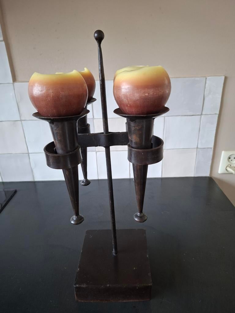 Kaarsen houder, Ophalen of Verzenden, Metaal, Minder dan 25 cm