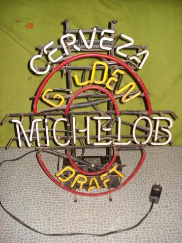 Neon Groot  72 x 64 cm Cerveza Michelob Draft  Bier Usa  beschikbaar voor biedingen