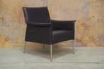 ZGANieuw paarse leren Design on Stock Limec design fauteuil!, Design, Metaal, 75 tot 100 cm, Zo goed als nieuw