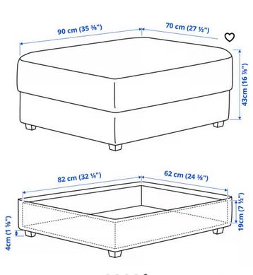 IKEA KIVIK Ottoman + Nieuwe Hoes - afbeelding 3