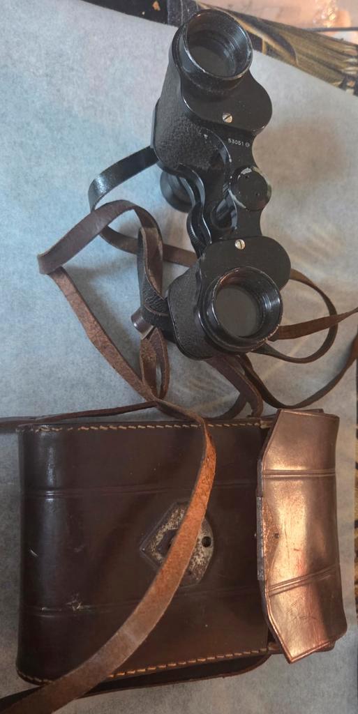 Antieke Verrekijker met Lederen Tas, Antiek en Kunst, Antiek | Overige Antiek, Ophalen of Verzenden