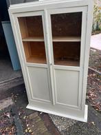 Houten kast met glas - 152x30x89 cm, Antiek en Kunst, Ophalen of Verzenden