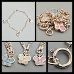 Zilver, 925 zilveren bedelarmband met 3 zilveren bedels, Sieraden, Tassen en Uiterlijk, Antieke sieraden, Ophalen of Verzenden