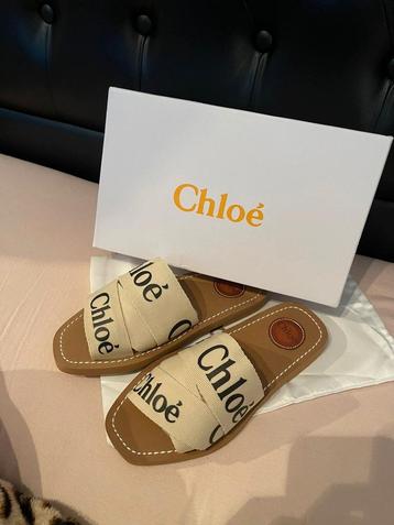 ZIEN! Chloé Woody Slippers Beige (hermes,dior,gucci,prada) beschikbaar voor biedingen