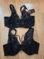 2 NIEUWE/ZGAN zwart met kant HUNKEMOLLER BH'S...85G en 90F, Ophalen of Verzenden, Zwart, BH