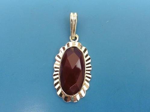 Gouden hanger carneool                                   G93, Sieraden, Tassen en Uiterlijk, Kettinghangers, Gebruikt, Goud, Overige kleuren