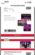 2 kaartjes voor Andre Rieu as vrijdag 9 januari Ziggodome, Twee personen, Januari