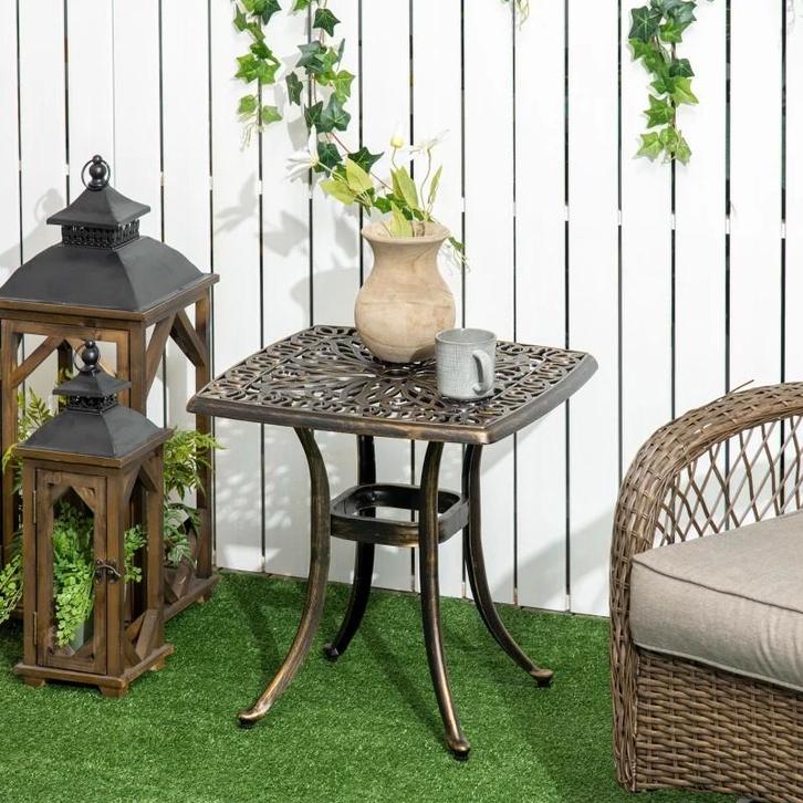 Tuin Bijzettafel Vierkant Metaal bistroset tuintafel, Tuin en Terras, Tuintafels, Nieuw, Vierkant, Metaal, Ophalen of Verzenden