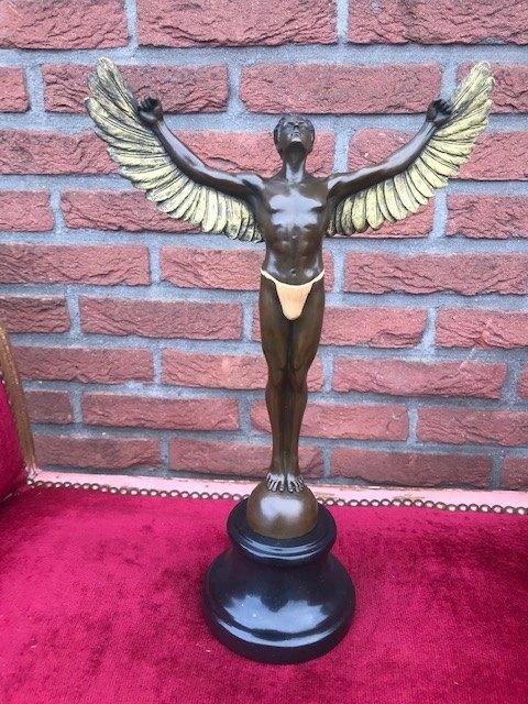 Icarus, de klassieke held, brons en marmer, Antiek en Kunst, Curiosa en Brocante, Ophalen of Verzenden